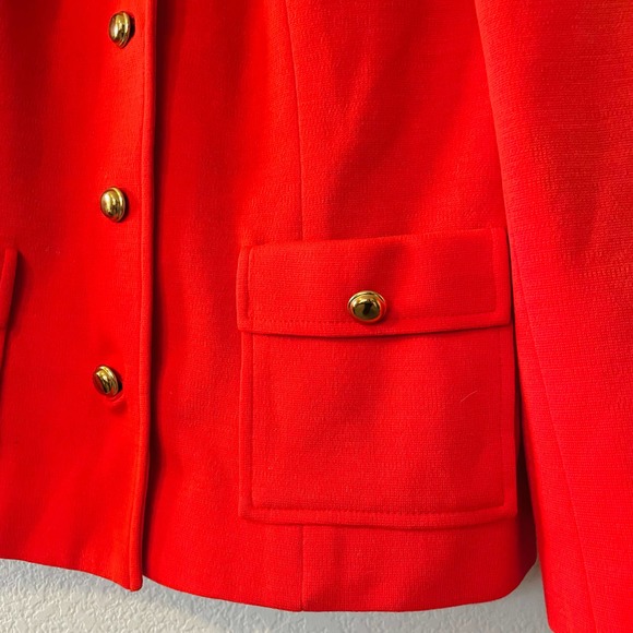 Vintage 60s 70s Butte Knit orange red poly wool blend blazer retro funky S-M - Picture 4 of 11